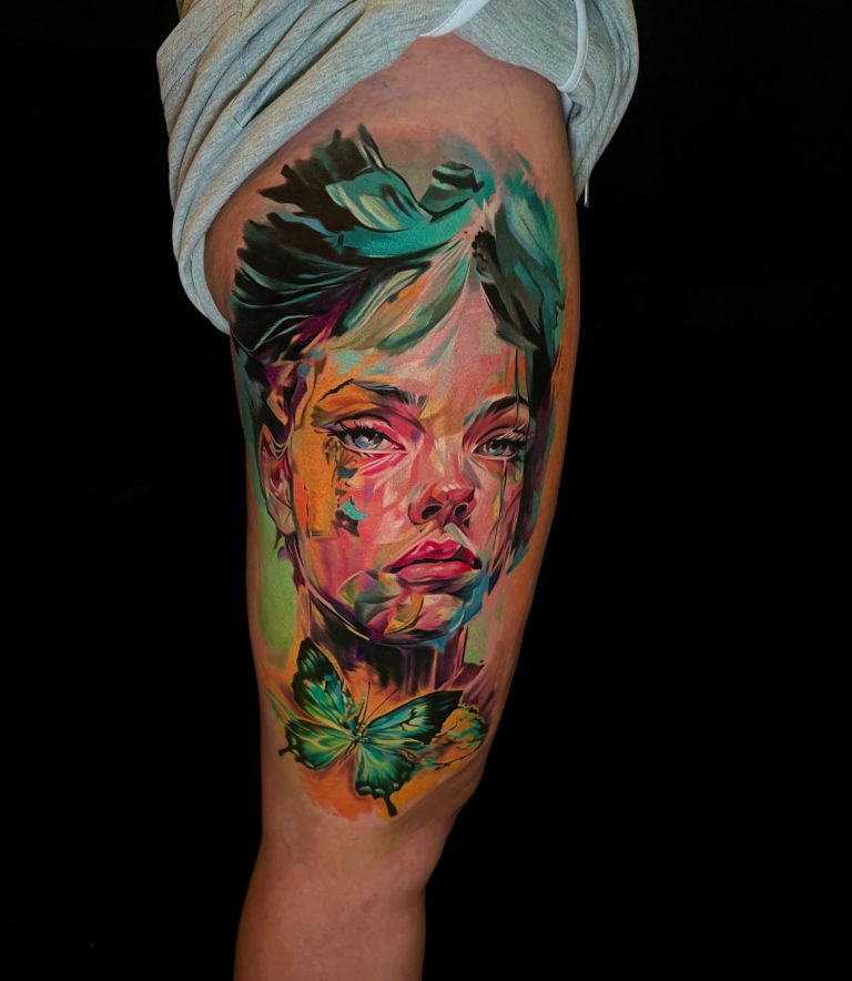 face2face tattoo studio braunschweig color portrait tattoo